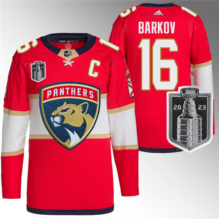 Youth Florida Panthers #16 Aleksander Barkov Red 2023 Stanley Cup Final Stitched Hockey Jersey
